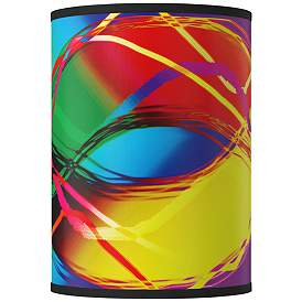 Image1 of Colors In Motion (Light) Giclee Round Cylinder Lamp Shade 8x8x11 (Spider)