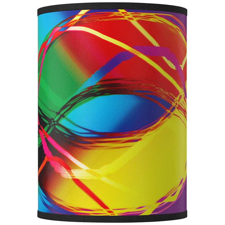 Image 1 Colors In Motion (Light) Giclee Round Cylinder Lamp Shade 8x8x11 (Spider)