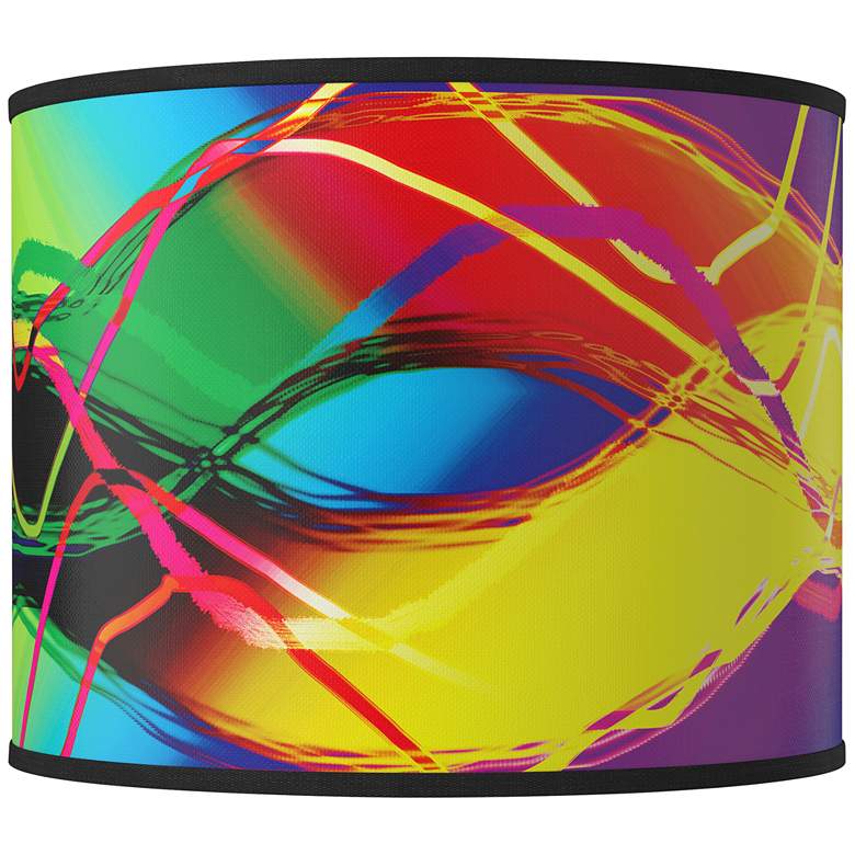 Image 1 Colors In Motion (Light) Giclee Round Drum Lamp Shade 14x14x11 (Spider)