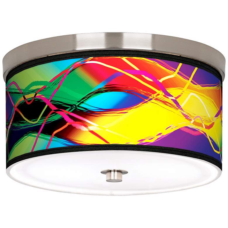 Image 1 Colors in Motion Nickel 10 1/4 inch Wide Ceiling Light