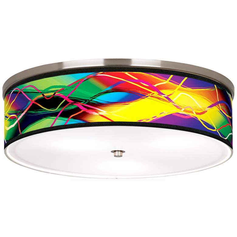Image 1 Colors in Motion Nickel 20 1/4 inch Wide Ceiling Light