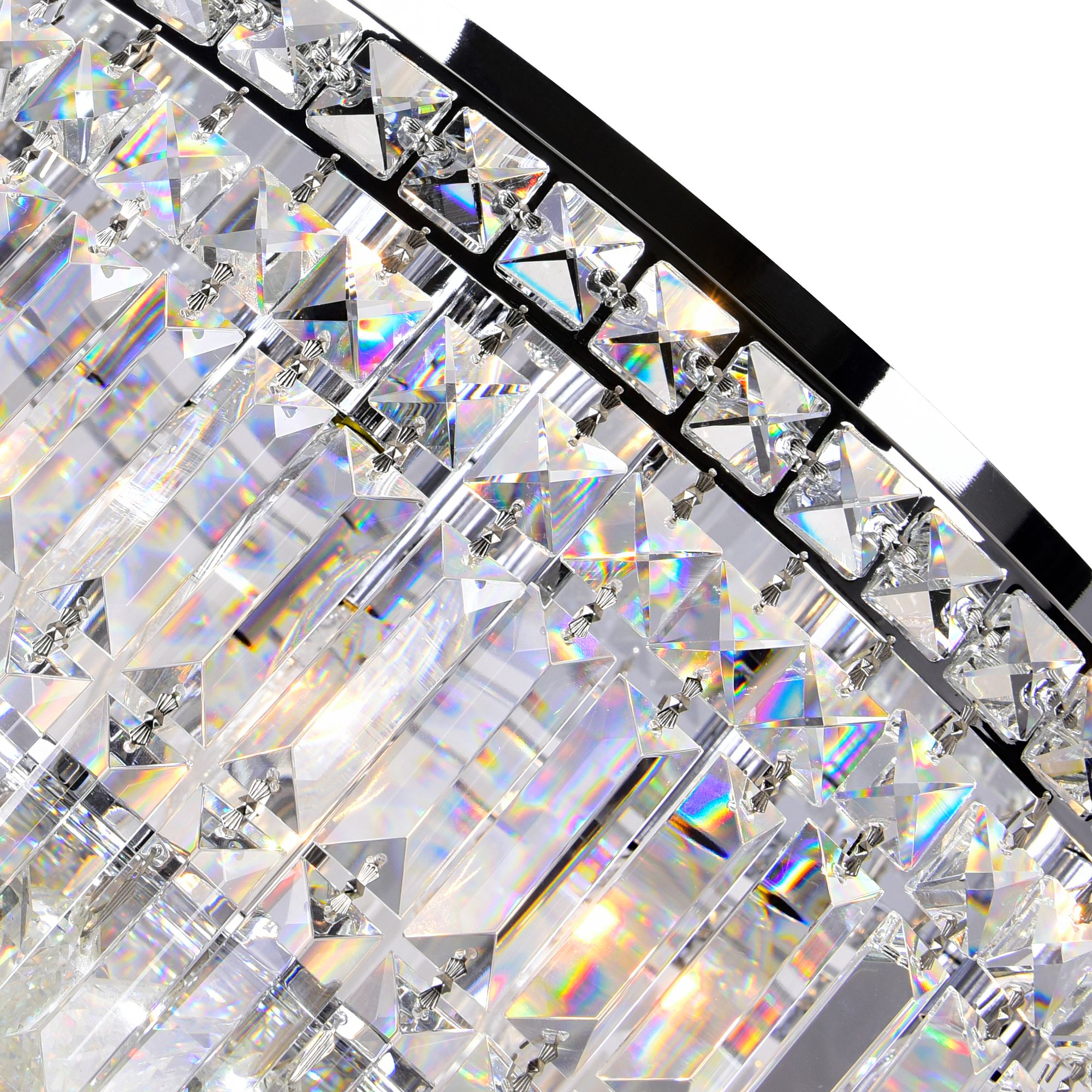 Image 5 Colosseum 10 Light 24in Chrome Flush Mount with Crystals more views