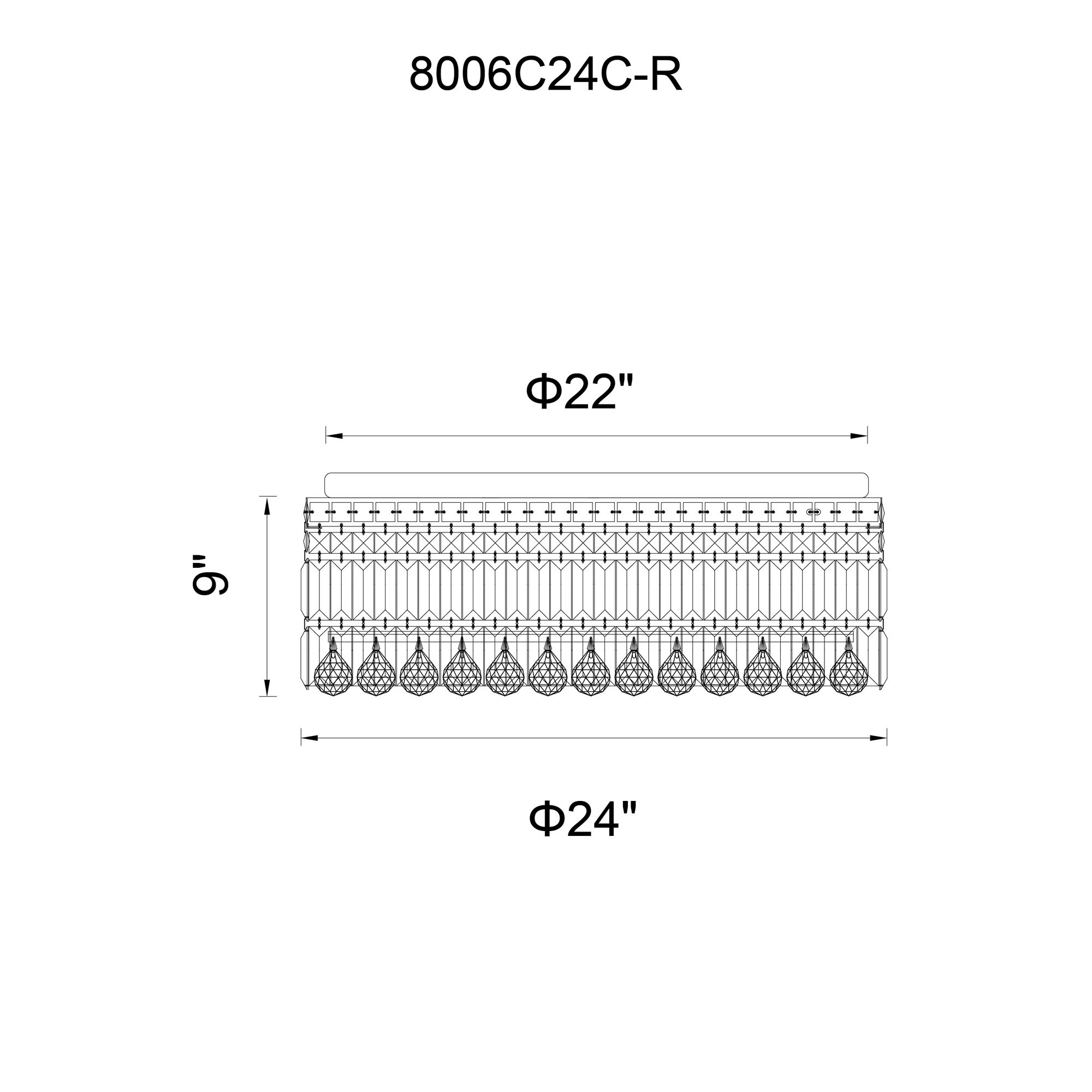 Image 6 Colosseum 10 Light 24in Chrome Flush Mount with Crystals more views