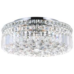 Colosseum 16"W Chrome Drum Ceiling Light with Clear Crystal