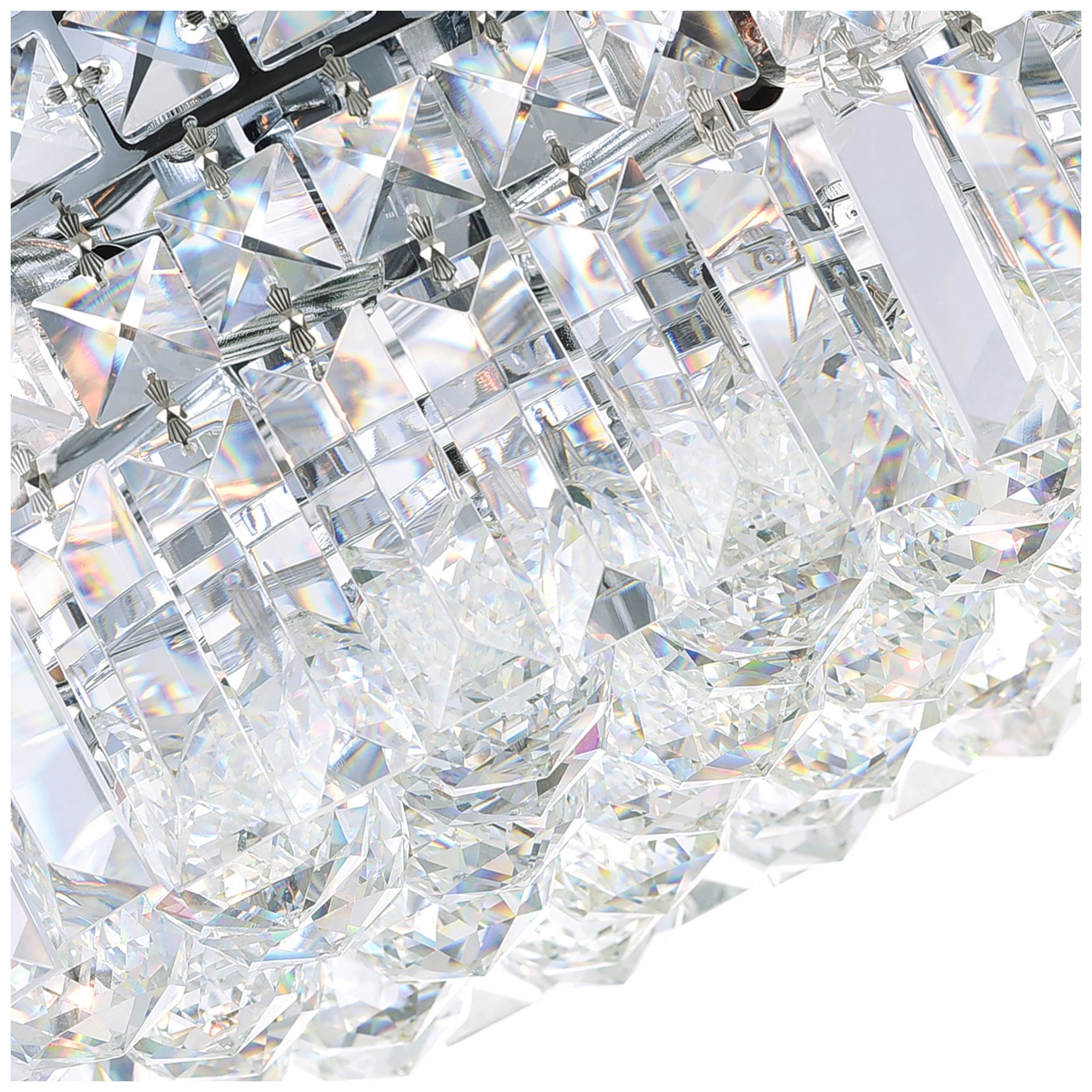 Thumbnail2 of Colosseum 16"W Chrome Drum Ceiling Light with Clear Crystal more views