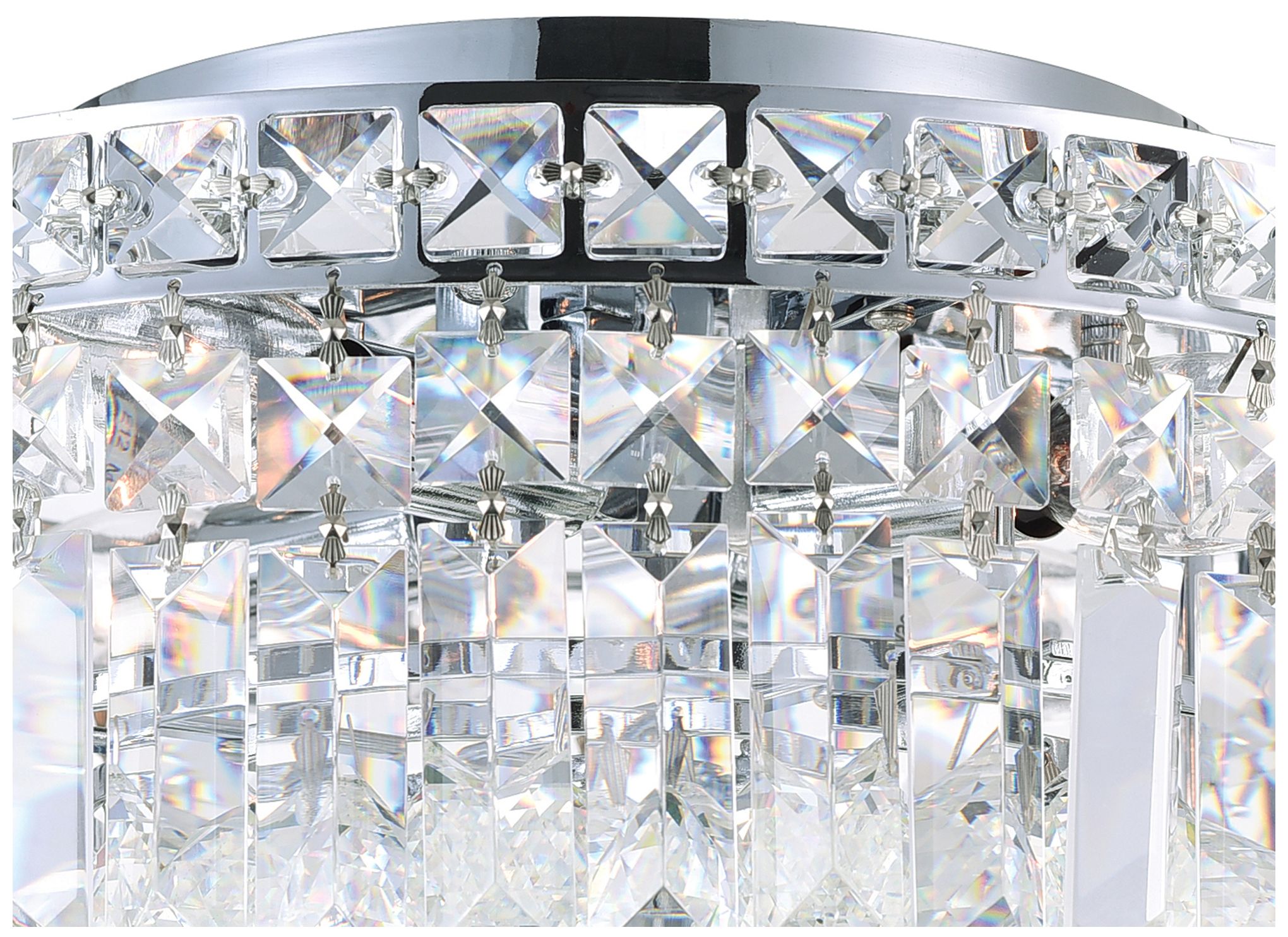 Thumbnail4 of Colosseum 16"W Chrome Drum Ceiling Light with Clear Crystal more views