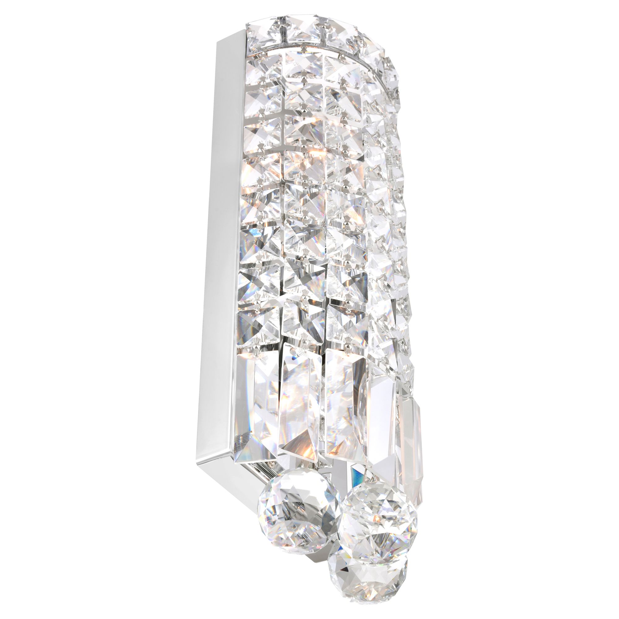 Image 3 Colosseum 2 Light 5in Chrome Bathroom Sconce with Crystals more views
