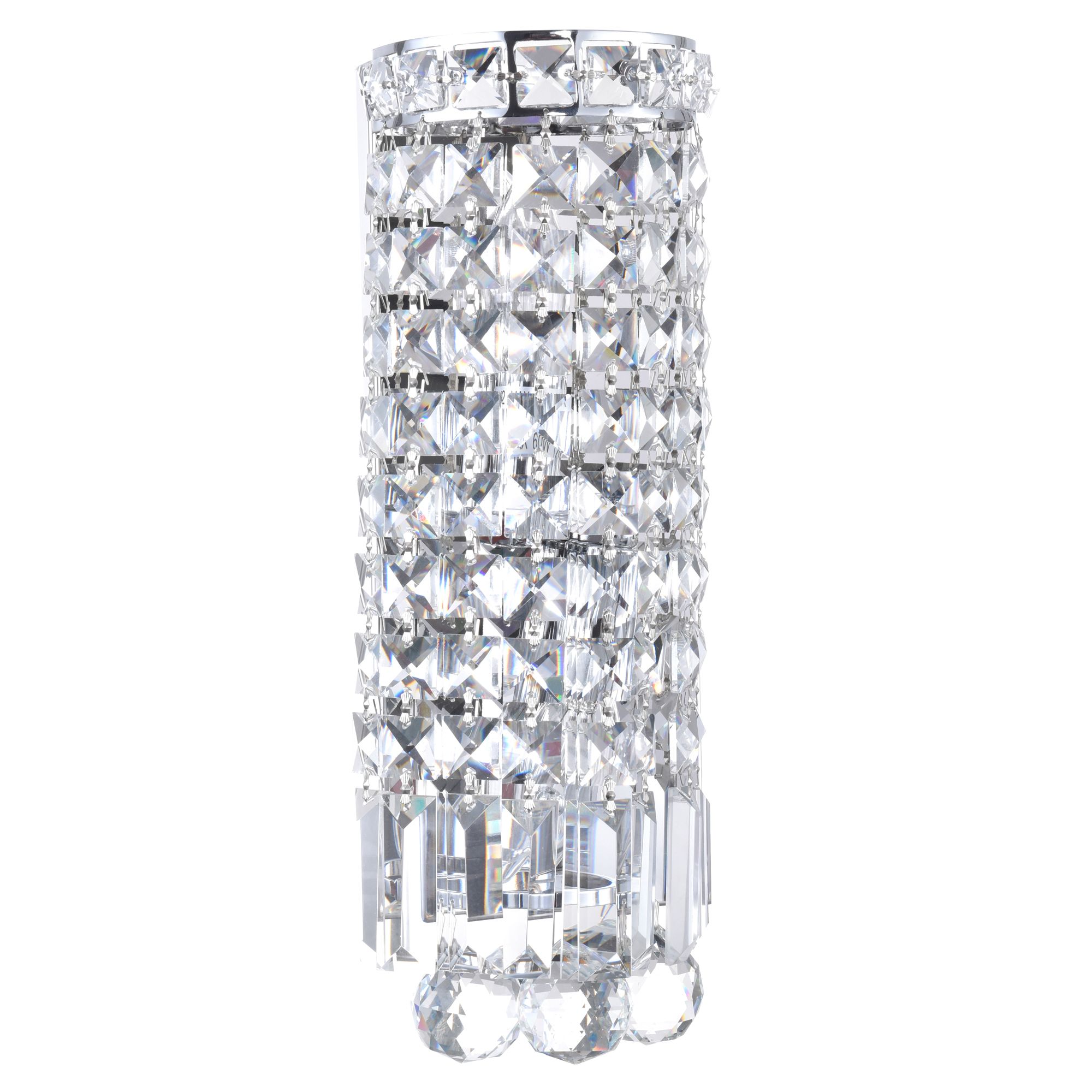 Image 5 Colosseum 2 Light 5in Chrome Bathroom Sconce with Crystals more views