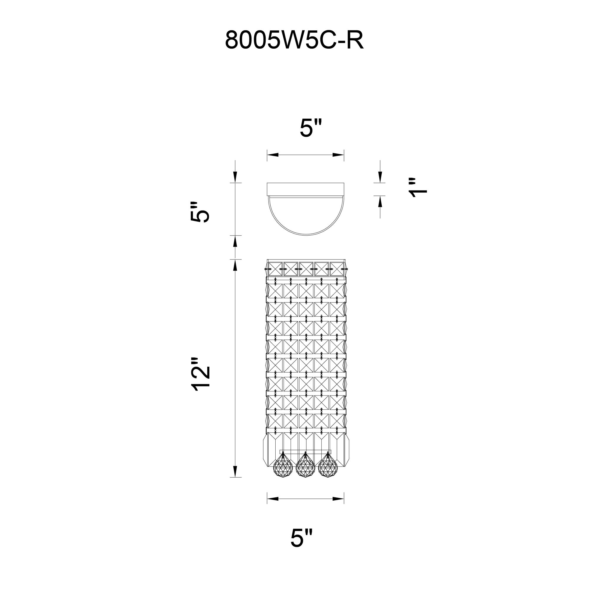Image 6 Colosseum 2 Light 5in Chrome Bathroom Sconce with Crystals more views