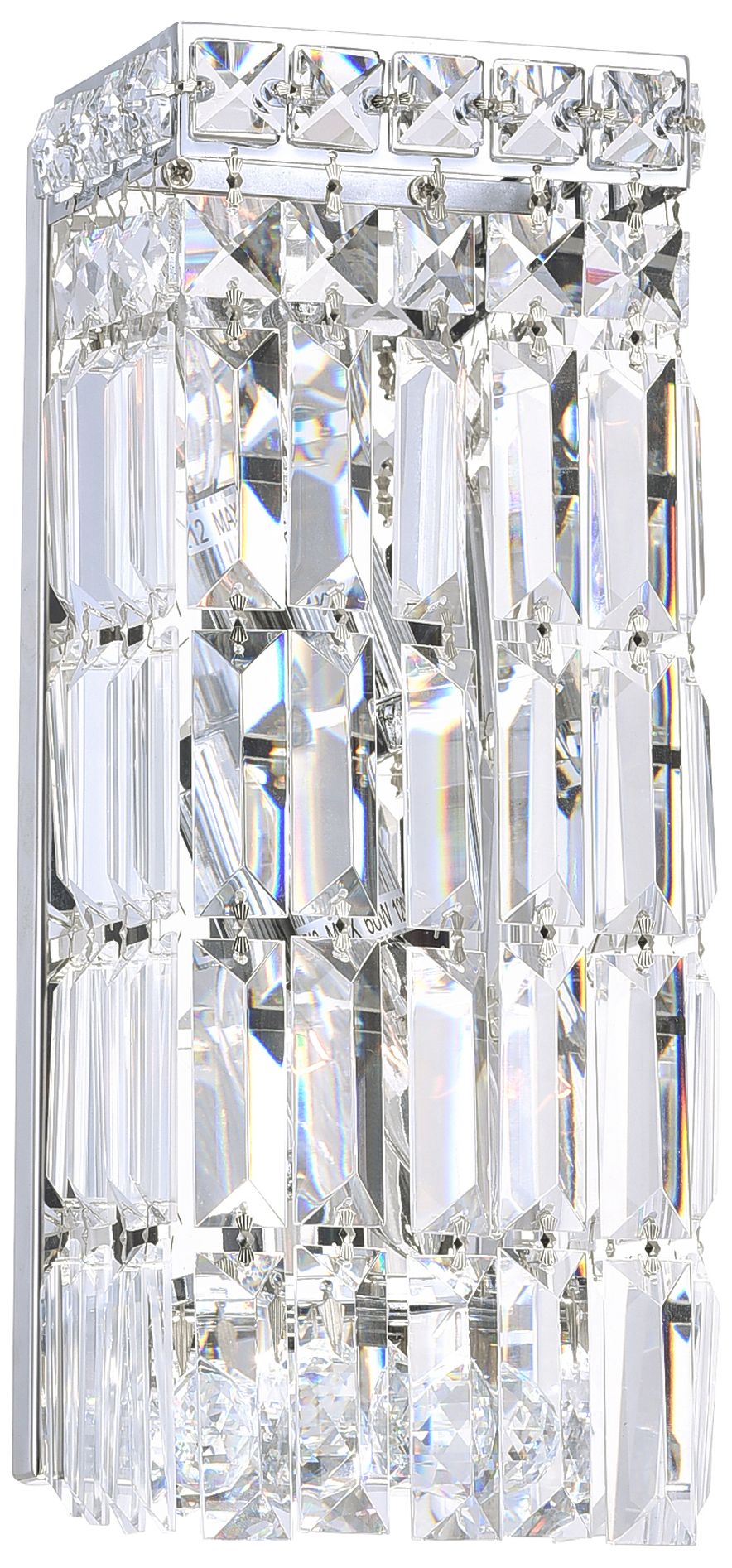 Colosseum 2 Light 5in Chrome Bathroom Sconce with Crystals
