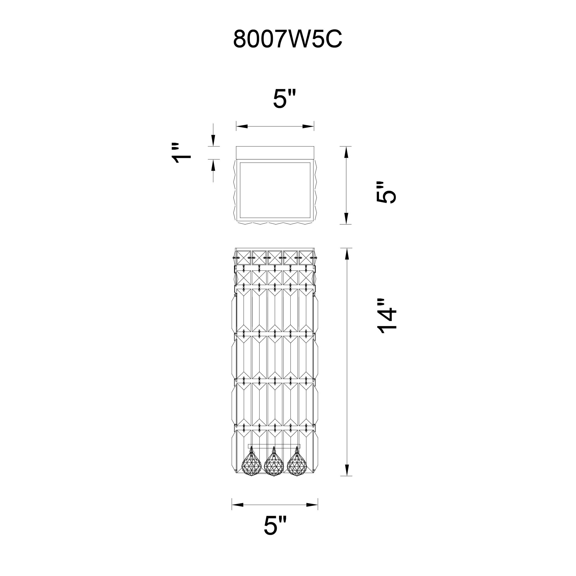 Image 7 Colosseum 2 Light 5in Chrome Bathroom Sconce with Crystals more views