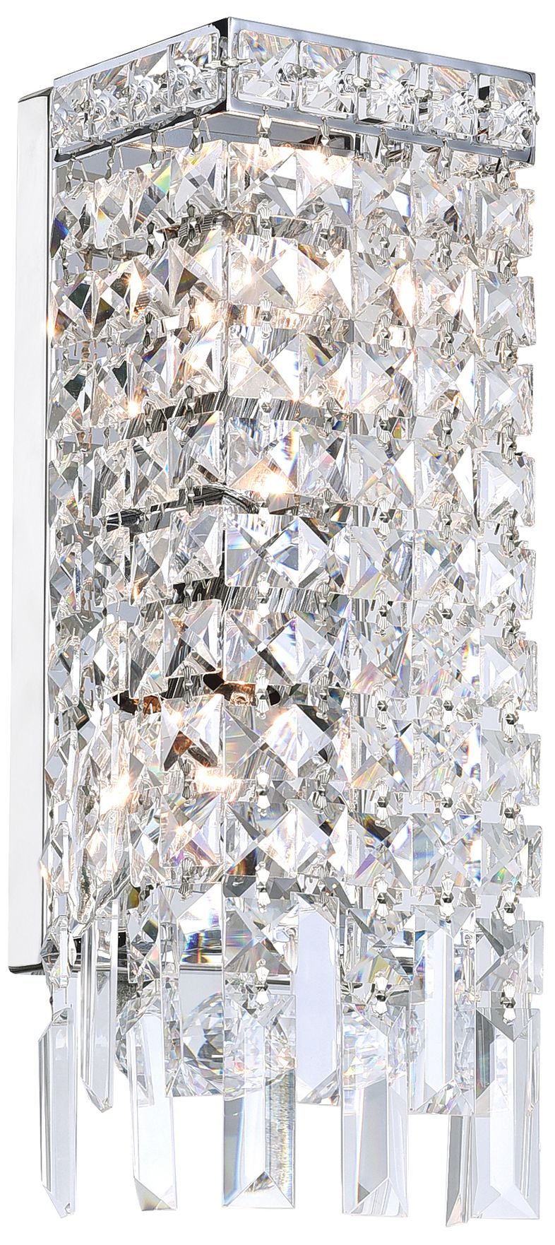 Image 2 Colosseum 2 Light 5in Chrome Wall Sconce with Crystals more views