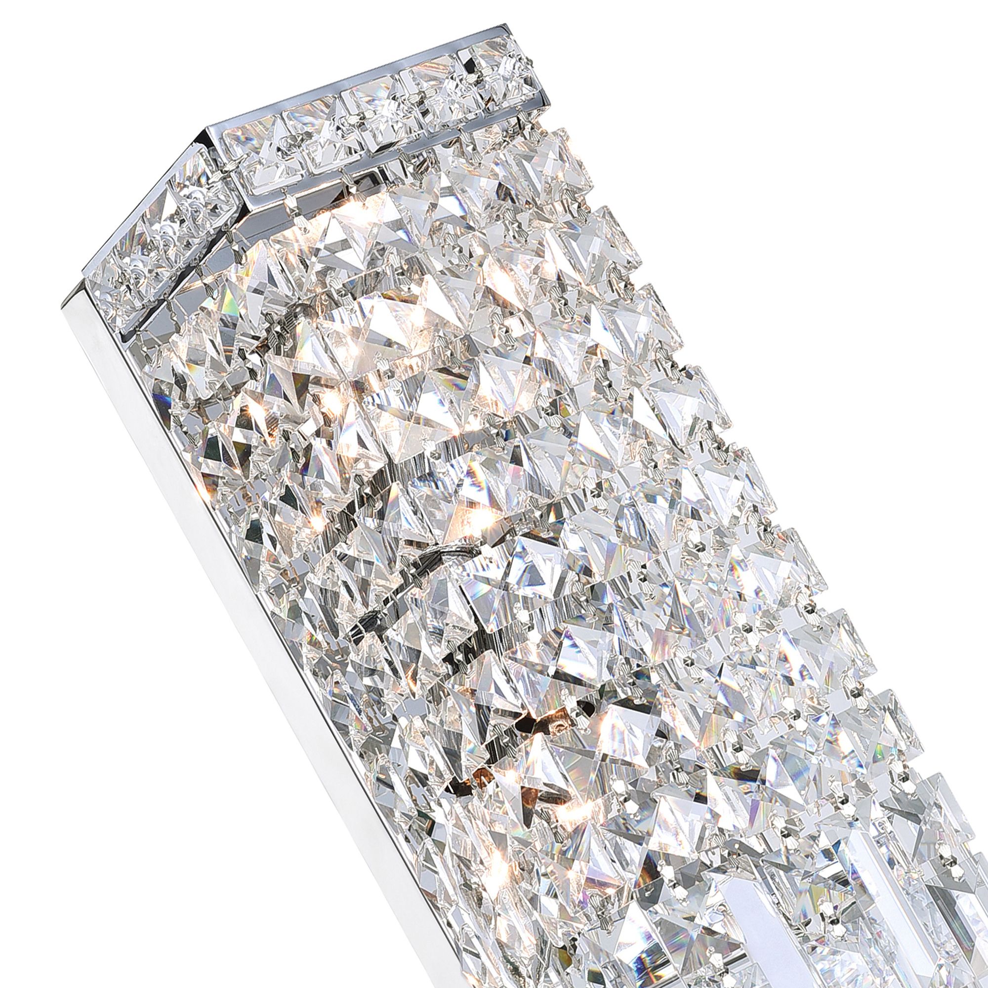 Image 4 Colosseum 2 Light 5in Chrome Wall Sconce with Crystals more views