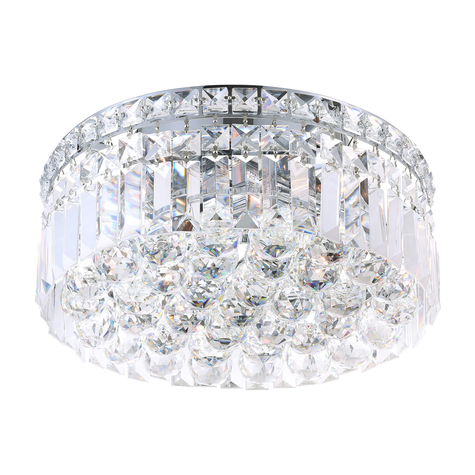 Image 2 Colosseum 4 Light 12in Chrome Flush Mount with Crystals more views