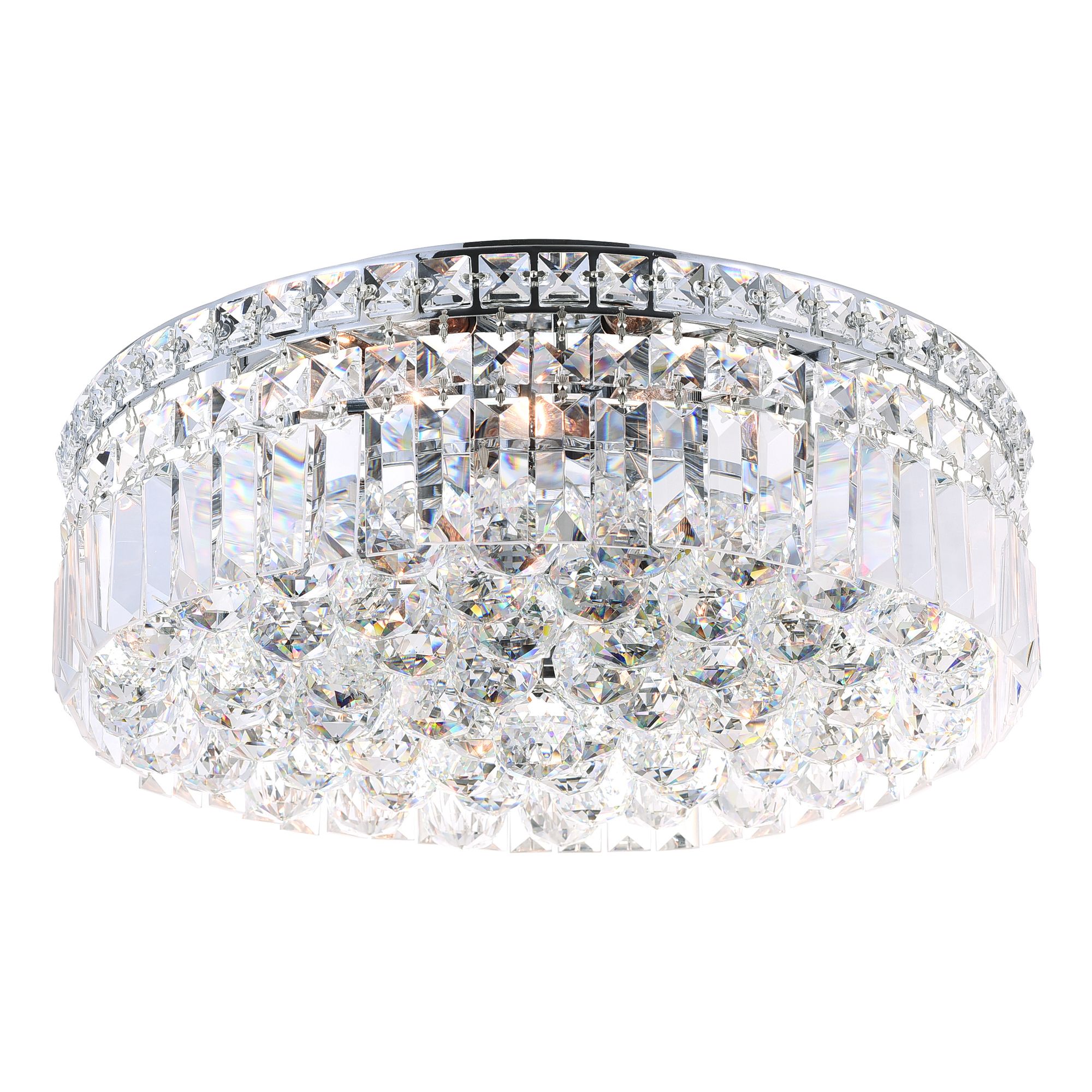 Image 2 Colosseum 4 Light 14in Chrome Flush Mount with Crystals more views