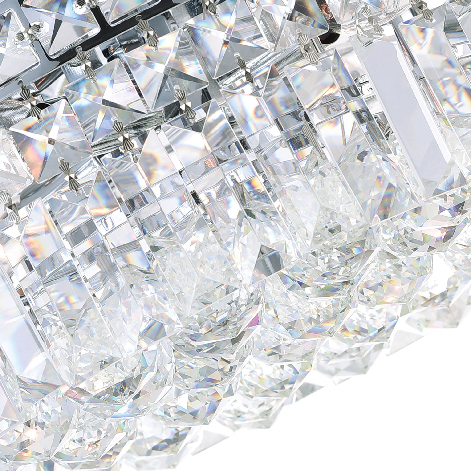 Image 3 Colosseum 4 Light 14in Chrome Flush Mount with Crystals more views