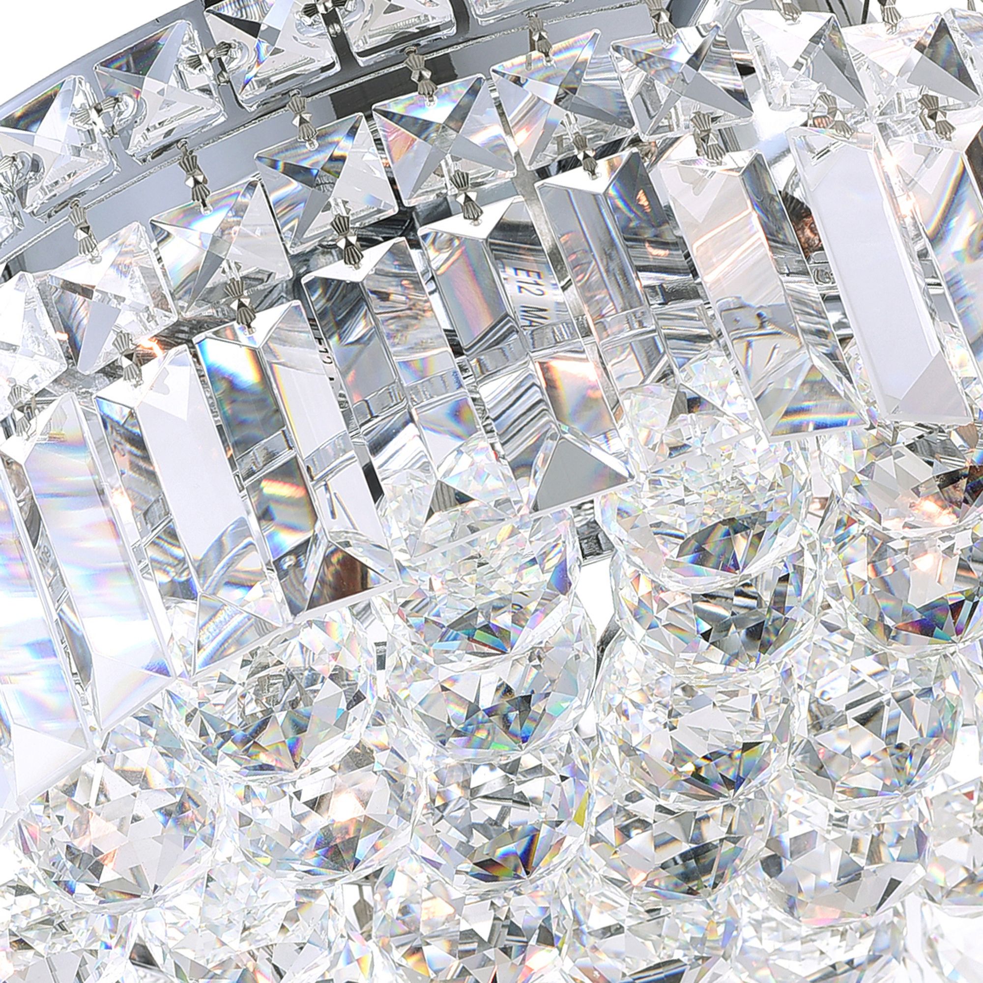 Image 6 Colosseum 4 Light 14in Chrome Flush Mount with Crystals more views