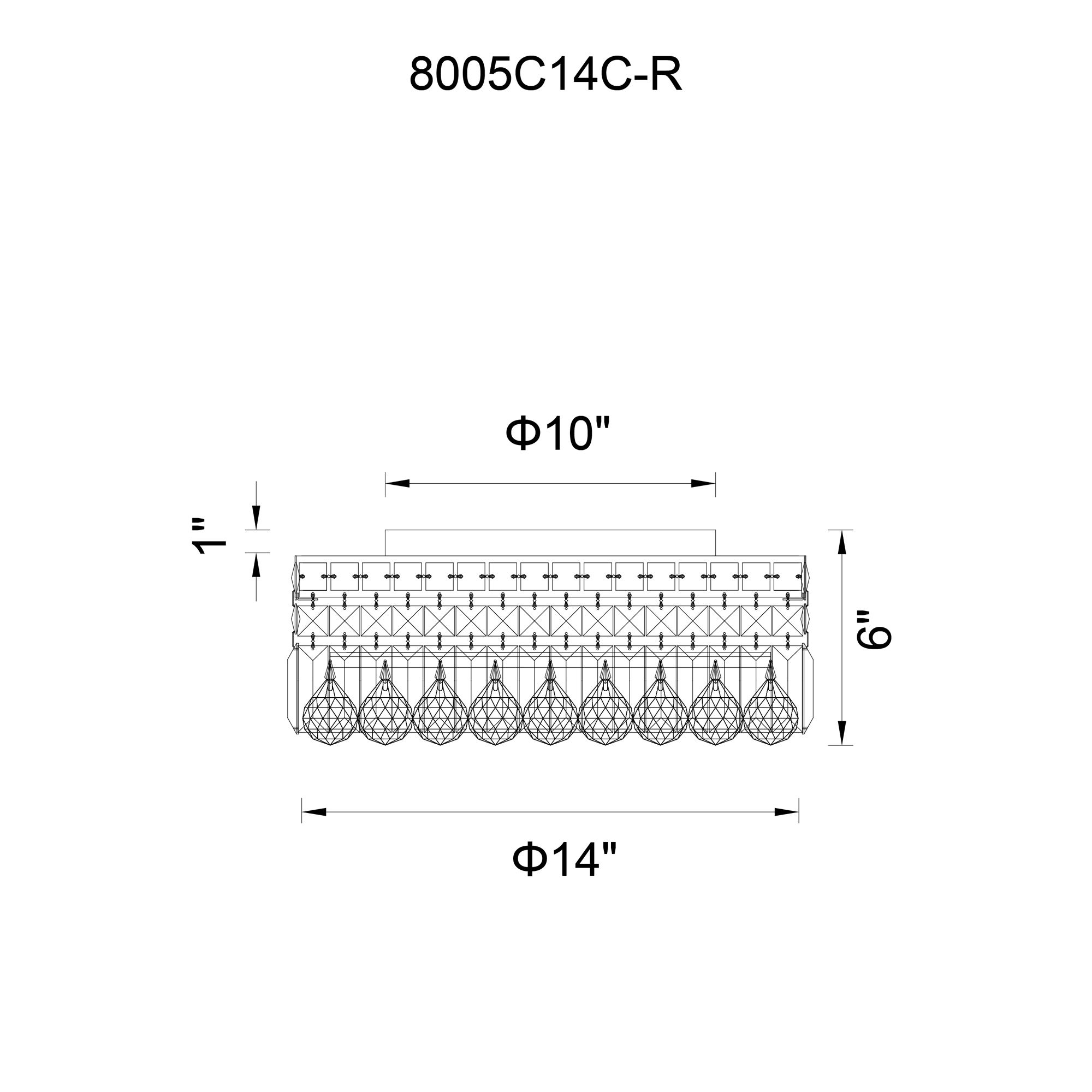 Colosseum 4 Light 14in Chrome Flush Mount with Crystals