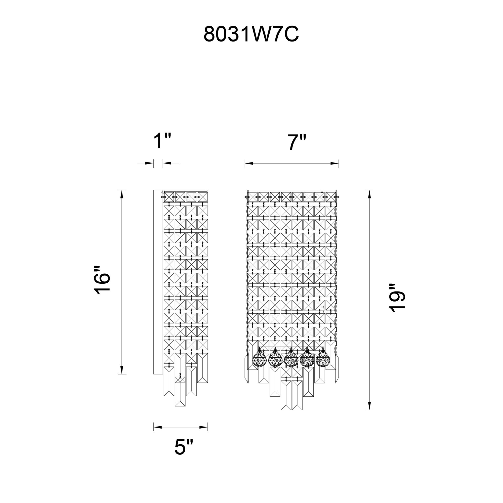 Image 7 Colosseum 4 Light 5in Chrome Wall Sconce with Crystals more views