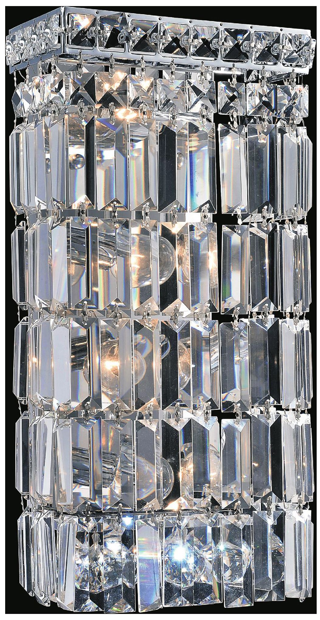 Colosseum 4 Light 7in Chrome Bathroom Sconce with Crystals