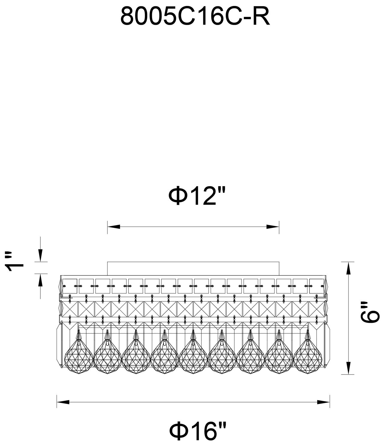 Image 6 Colosseum 5 Light 16in Chrome Flush Mount with Crystals more views