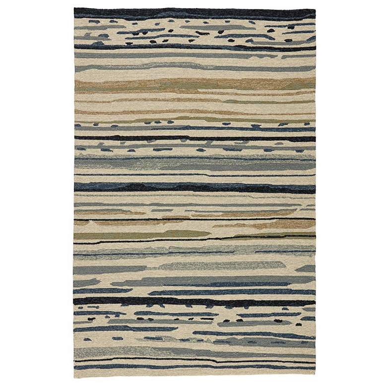 Colours Sketchy Lines CO08 5&#39;x7&#39;6&quot; Silver and Blue Area Rug