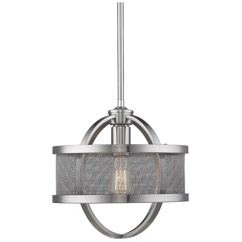 Image 1 Colson 11" Wide Pewter 1-Light Mini Pendant with Pewter Shade