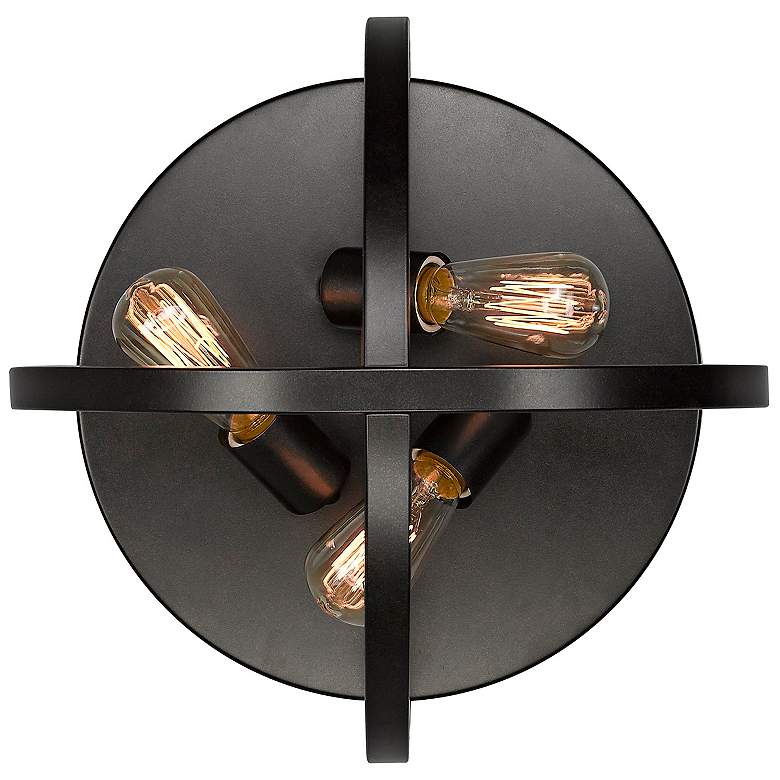Image 5 Colson 14 1/4" Wide Etruscan Bronze 3-Light Flush Mount more views