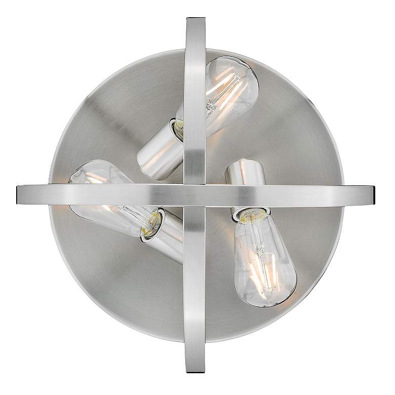 Image 3 Colson 14 1/4" Wide Pewter 3-Light Flush Mount more views