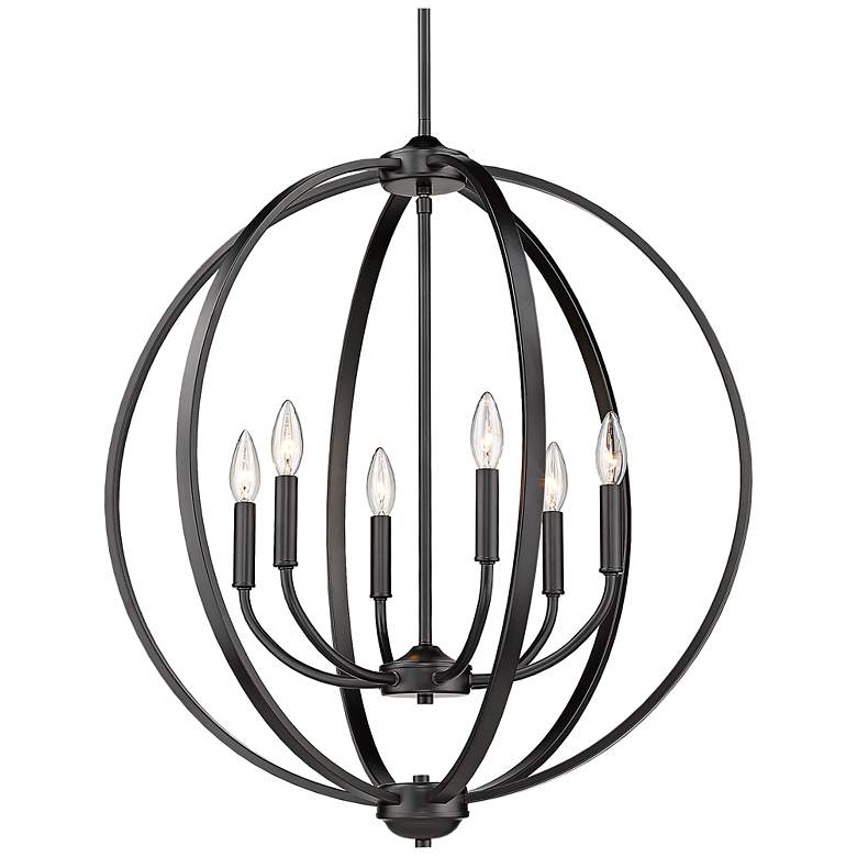 Image 2 Colson 26" Wide Matte Black 6-Light Orb Chandelier