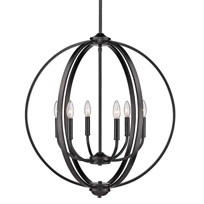Image 4 Colson 26" Wide Matte Black 6-Light Orb Chandelier more views