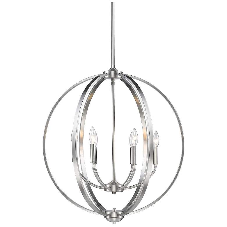Image 1 Colson 26" Wide Pewter 6-Light Chandelier