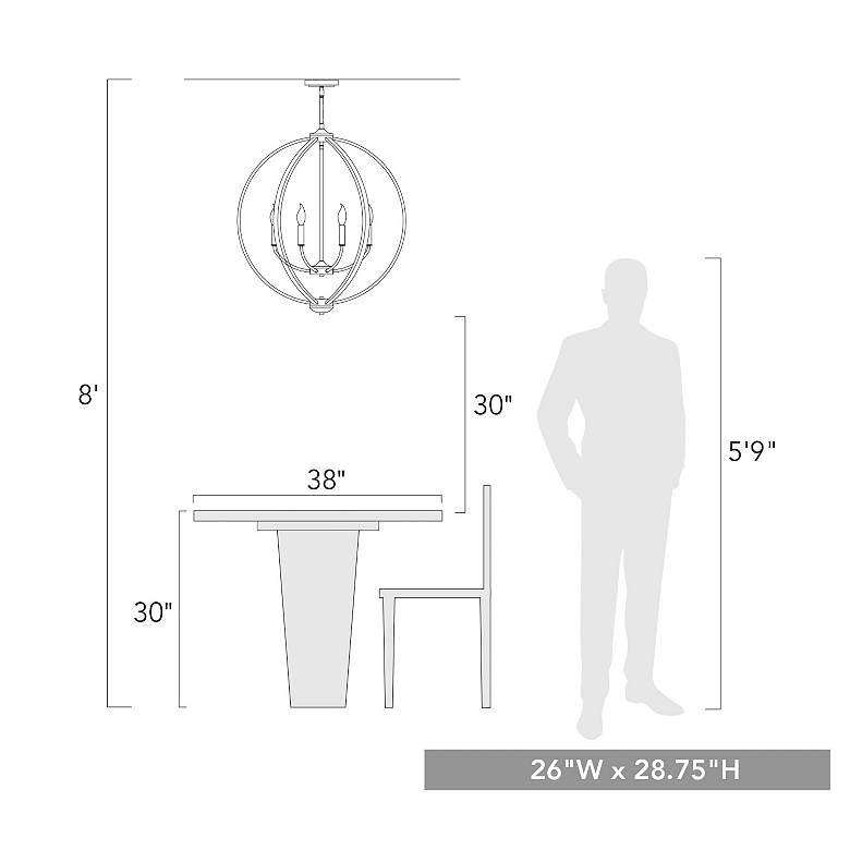 Image 2 Colson 26" Wide Pewter 6-Light Chandelier more views