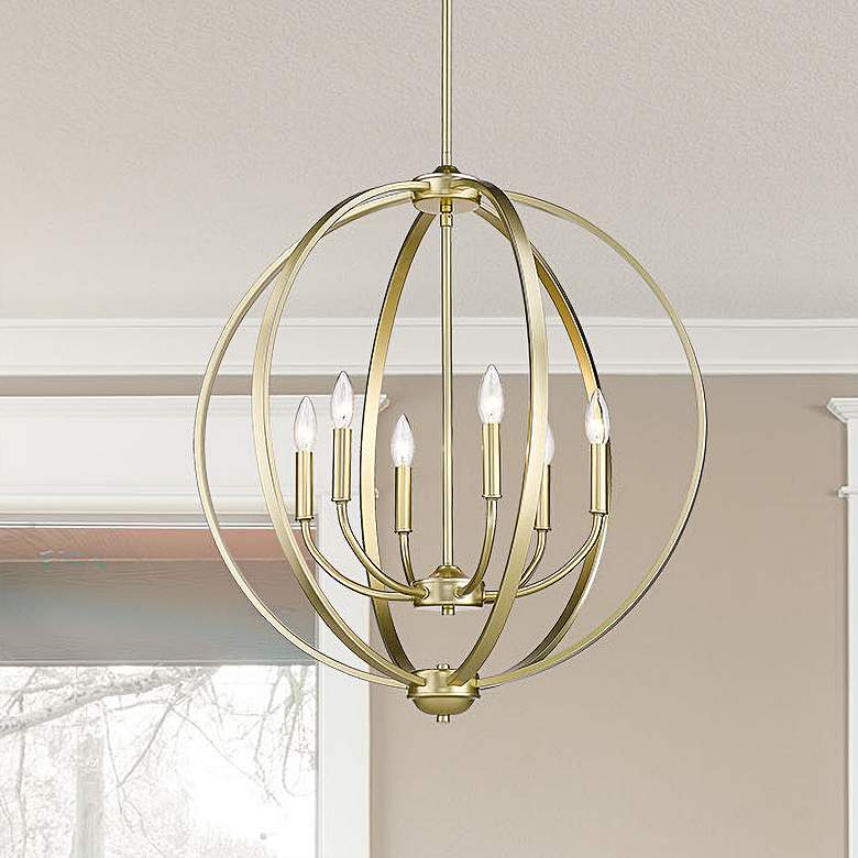 Image 2 Colson 28 3/4" Wide Olympic Gold 6-Light Orb Chandelier