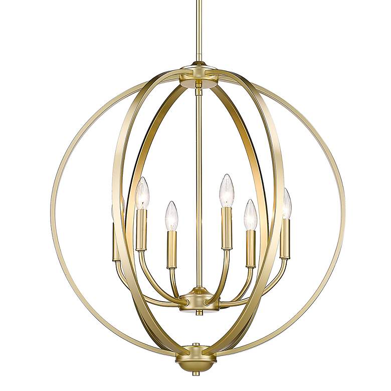 Image 5 Colson 28 3/4" Wide Olympic Gold 6-Light Orb Chandelier more views