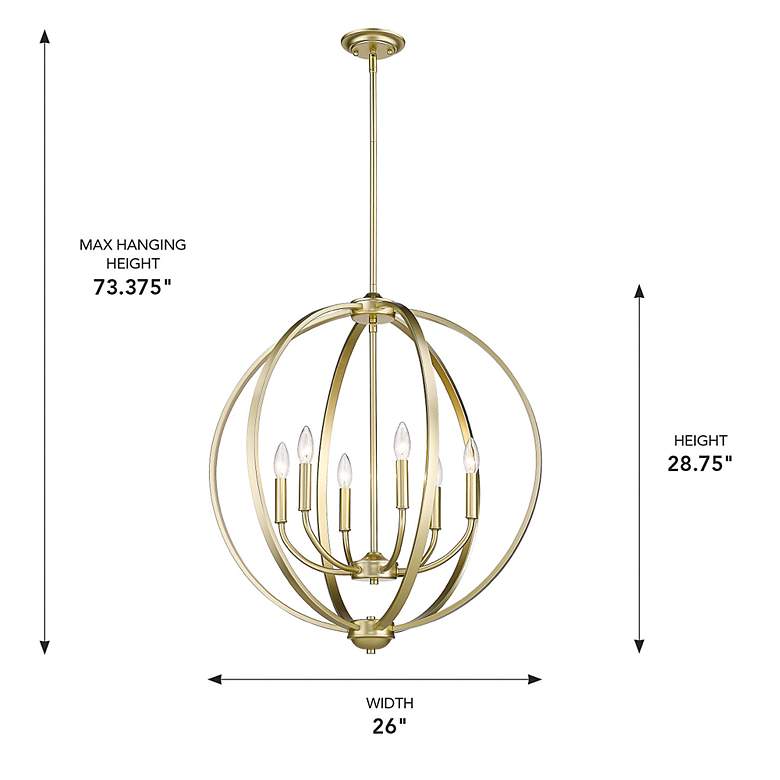 Image 7 Colson 28 3/4" Wide Olympic Gold 6-Light Orb Chandelier more views