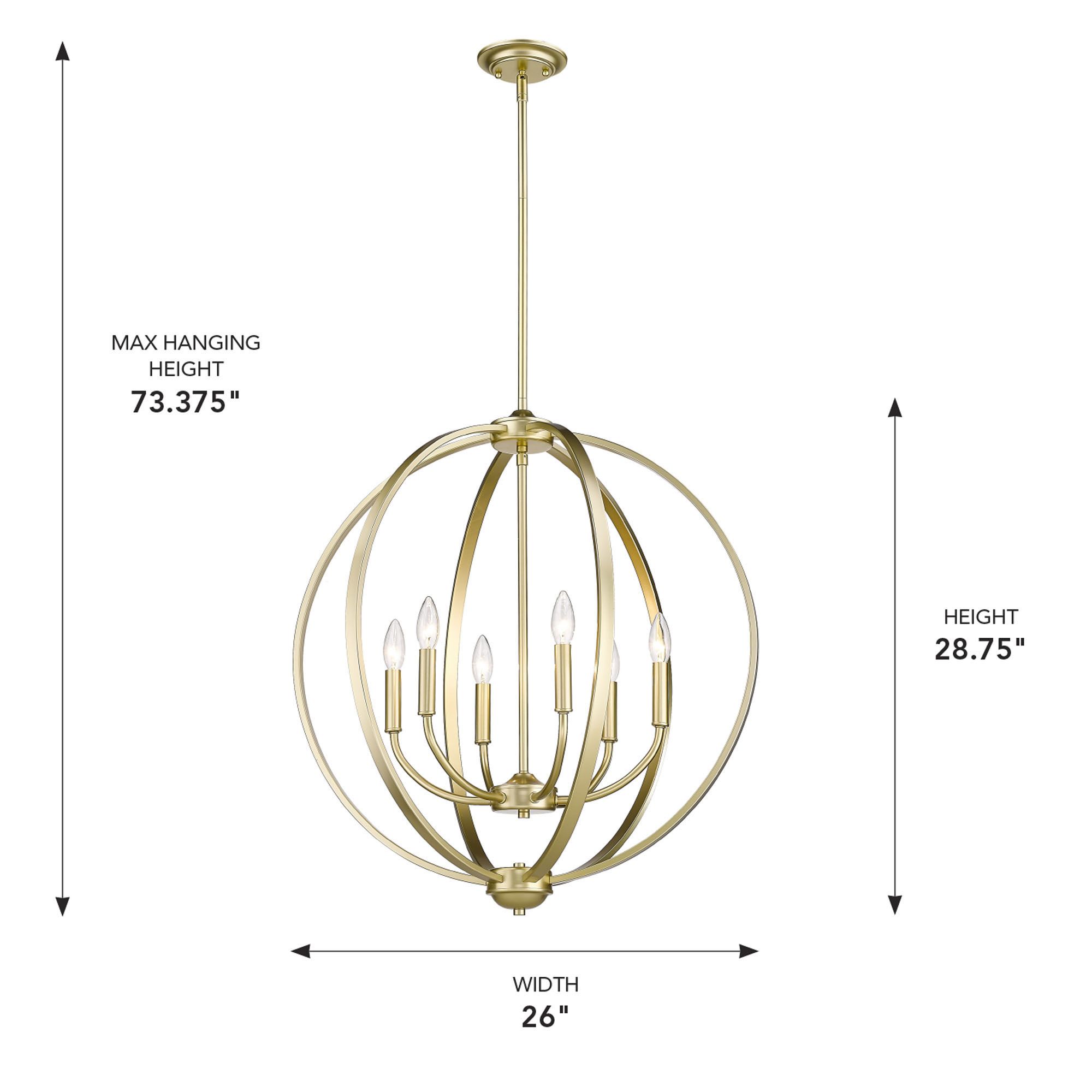 Colson 28 3/4" Wide Olympic Gold 6-Light Orb Chandelier in scene