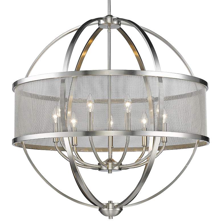 Image 2 Colson 32 3/4 inch Wide Pewter 9-Light Chandelier