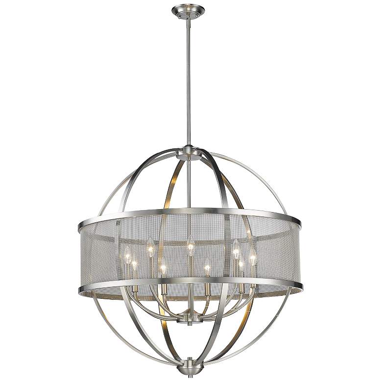 Colson 32 3/4 inch Wide Pewter 9-Light Chandelier more views