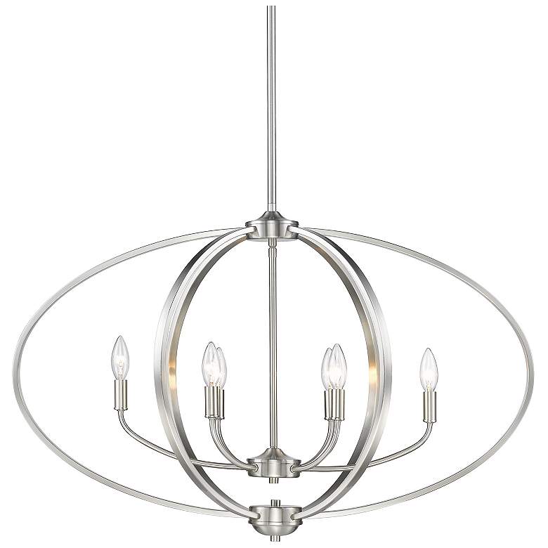 Image 1 Colson 35 inch Wide Pewter 6-Light Linear Pendant