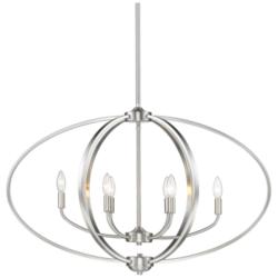 Colson 35&quot; Wide Pewter 6-Light Linear Pendant