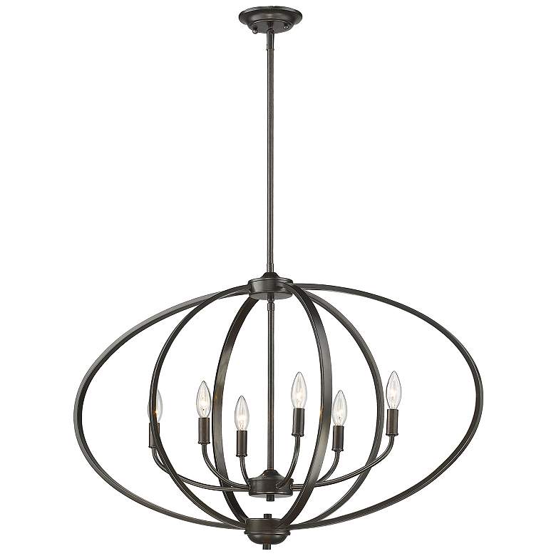 Image 2 Colson 36 1/4"W Etruscan Bronze 6-Light Linear Chandelier more views