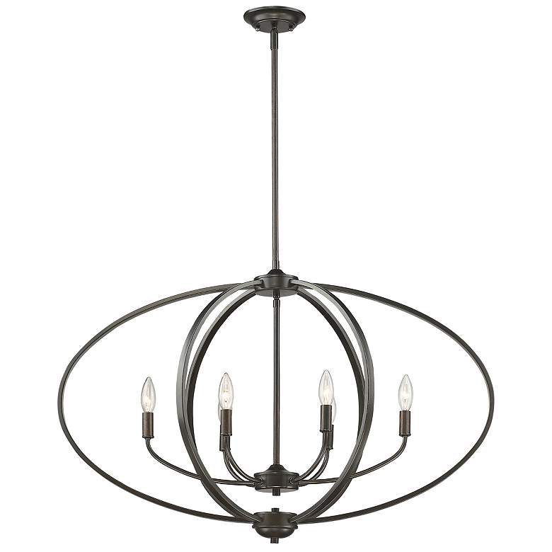 Image 3 Colson 36 1/4"W Etruscan Bronze 6-Light Linear Chandelier more views