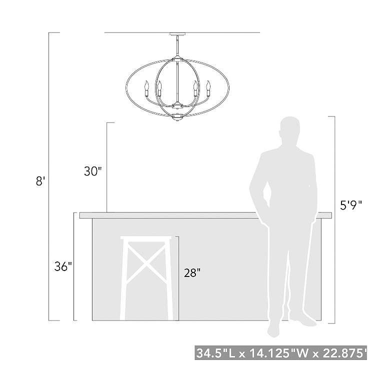 Image 4 Colson 36 1/4"W Etruscan Bronze 6-Light Linear Chandelier more views