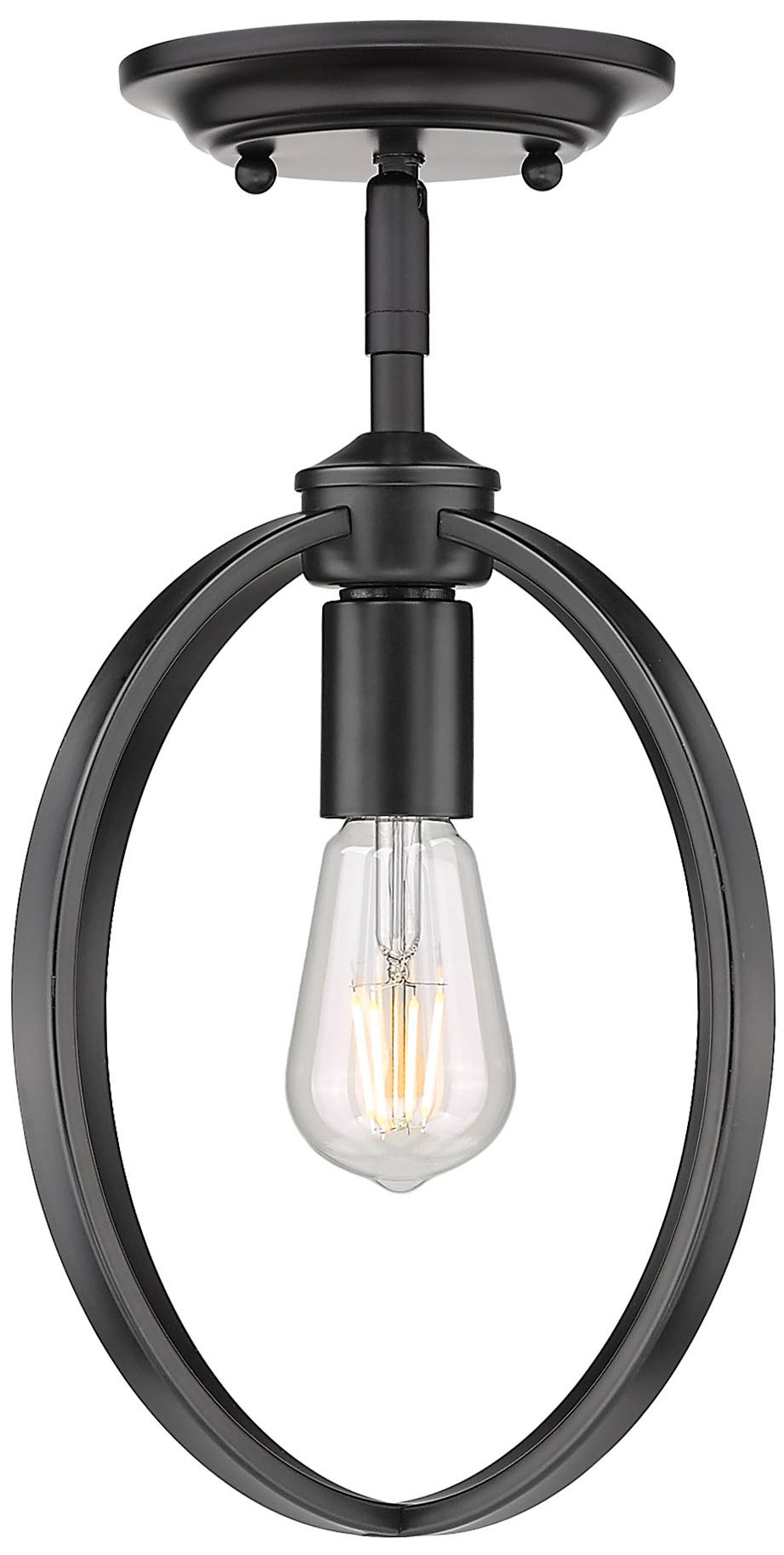 Image 2 Colson 9 7/8" Wide Matte Black 1-Light Semi-Flush more views