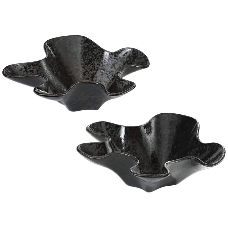 Image 1 Colson Charcoal Black Modern Ceramic Bowls - Set of 2