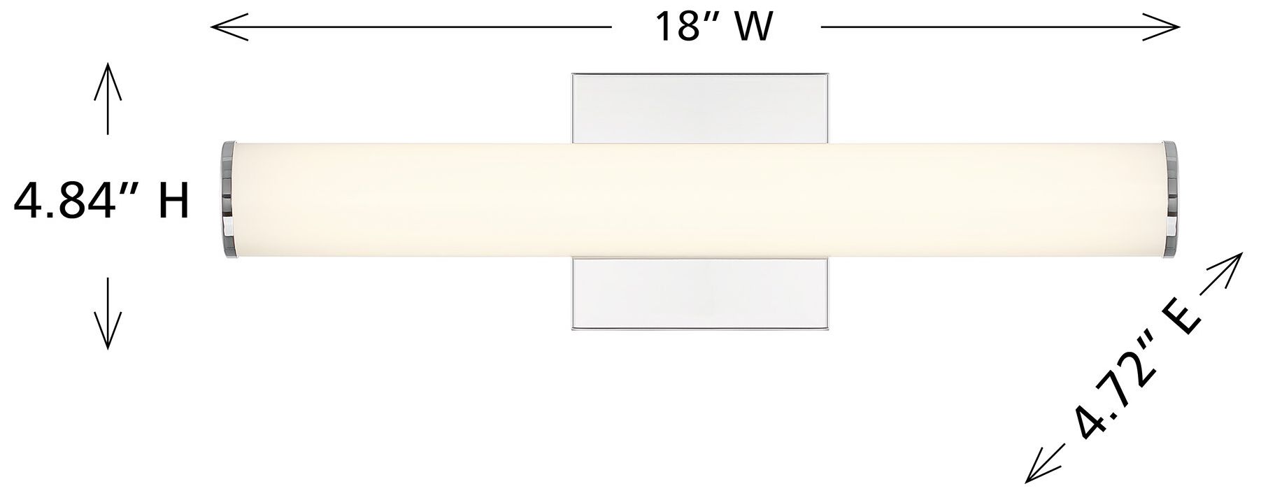 Image 6 Colt 18" Contemporary LED Cylinder Vanity Light in Chrome more views