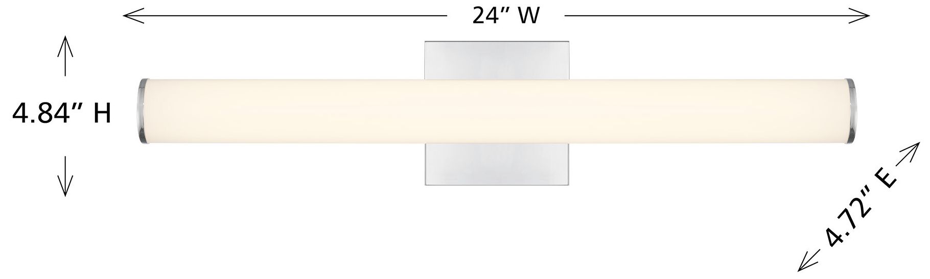 Image 7 Colt 24" Contemporary LED Cylinder Vanity Light in Chrome more views