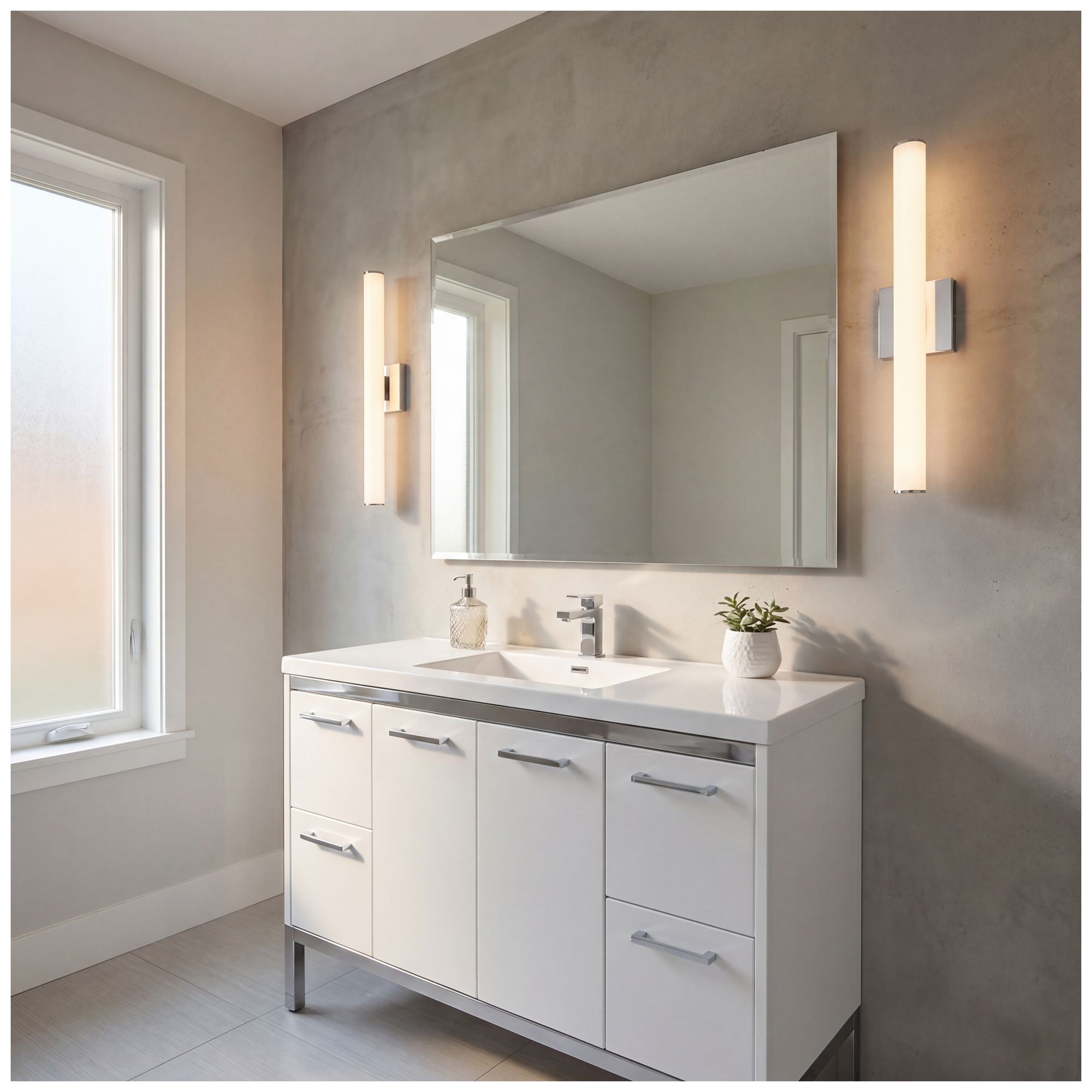 Colt 24" Contemporary LED Cylinder Vanity Light in Chrome
