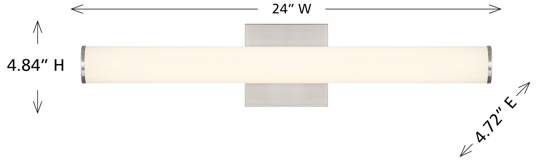 Image 6 Colt 24" Contemporary LED Cylinder Vanity Light in Satin Nickel more views